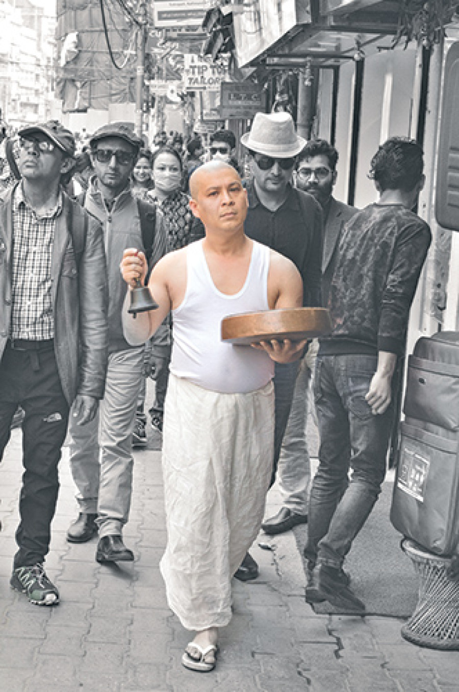 A performance art in the streets of Kathmandu