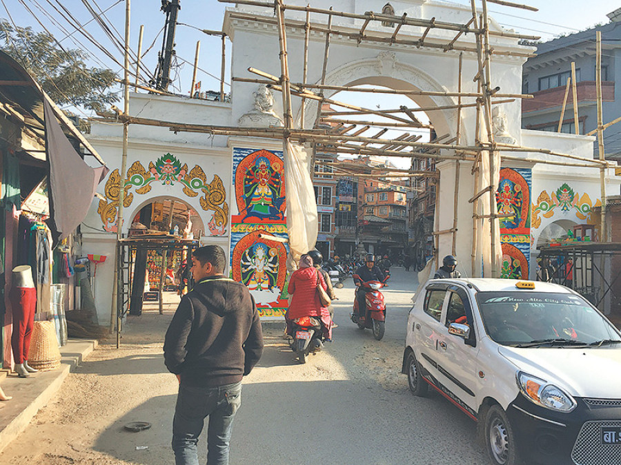 Artists revamping Patan Dhoka