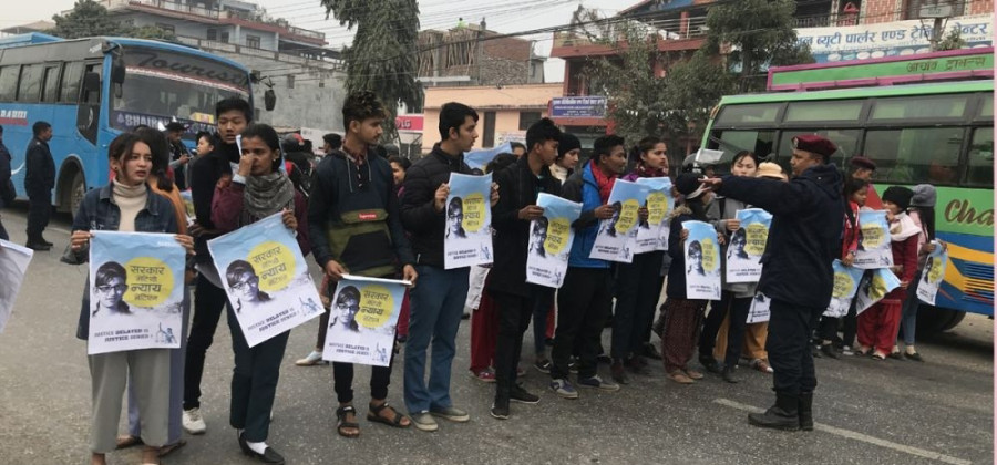 Protestors obstruct highway in Nawalparasi demanding justice for Nirmala