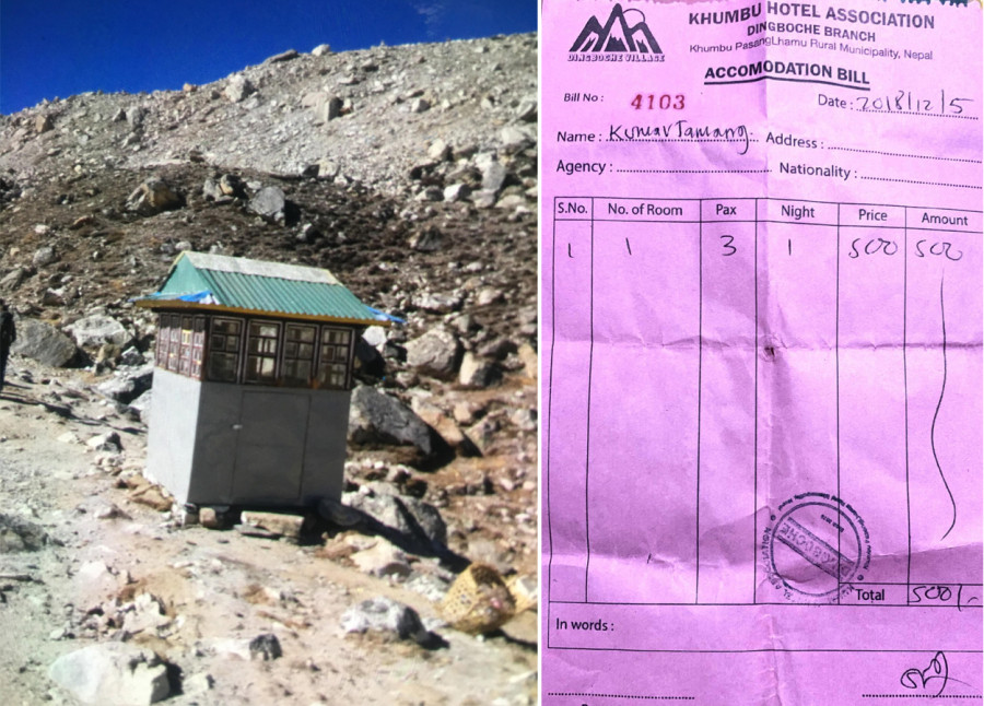 A local group is illegally setting up booths and charging fees to foreigners near Everest, and the government hasn't done anything about it