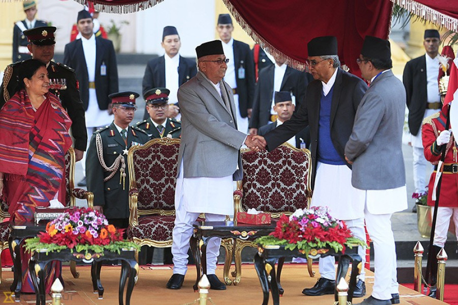 Deuba finally passes the baton to Oli