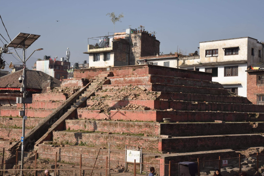 Reconstruction of prominent temple inside Kathmandu Durbar Square finally begins