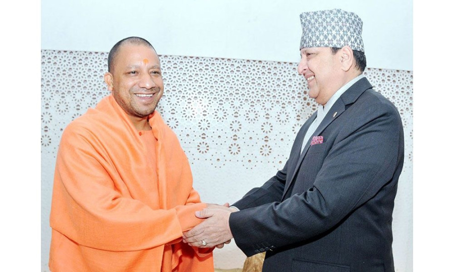 Ex-king Shah meets Uttar Pradesh CM Adityanath in Lucknow