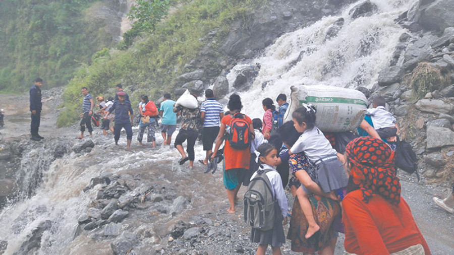 Landslides keep kids away from school