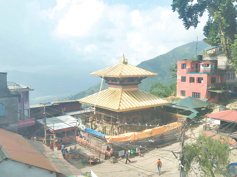 Restored Manakamana Temple sparkles in gold