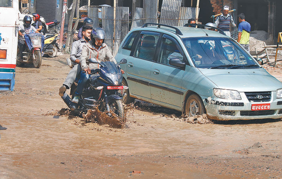 Bouddha residents see lighter side of life during monsoon ordeal on roads