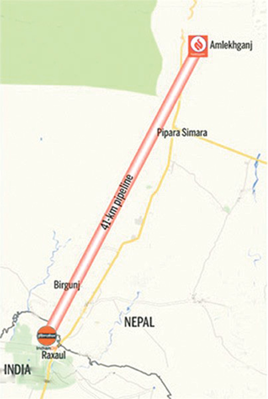 Pipes for Amlekhgunj pipeline start arriving