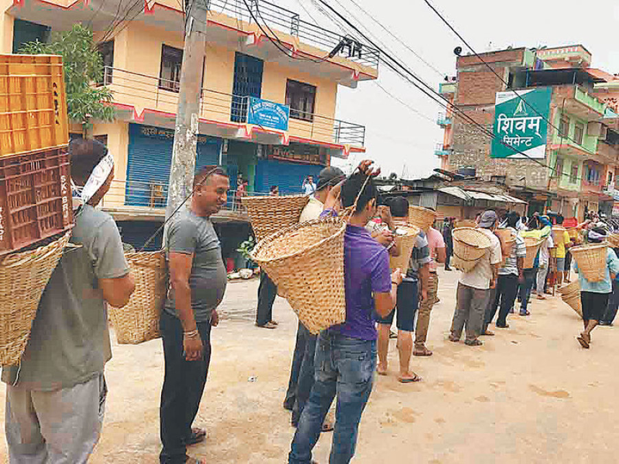 Ramechhap businessmen protest heavy vehicles’ ban on BP Highway