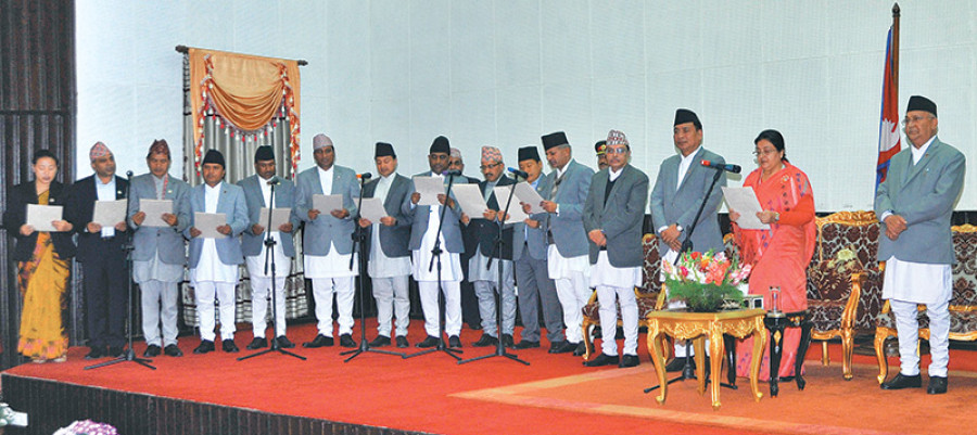 PM Oli appoints 15 ministers