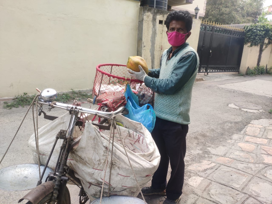 Ram Sewak Shah is selling fruits to keep himself sane during the lockdown