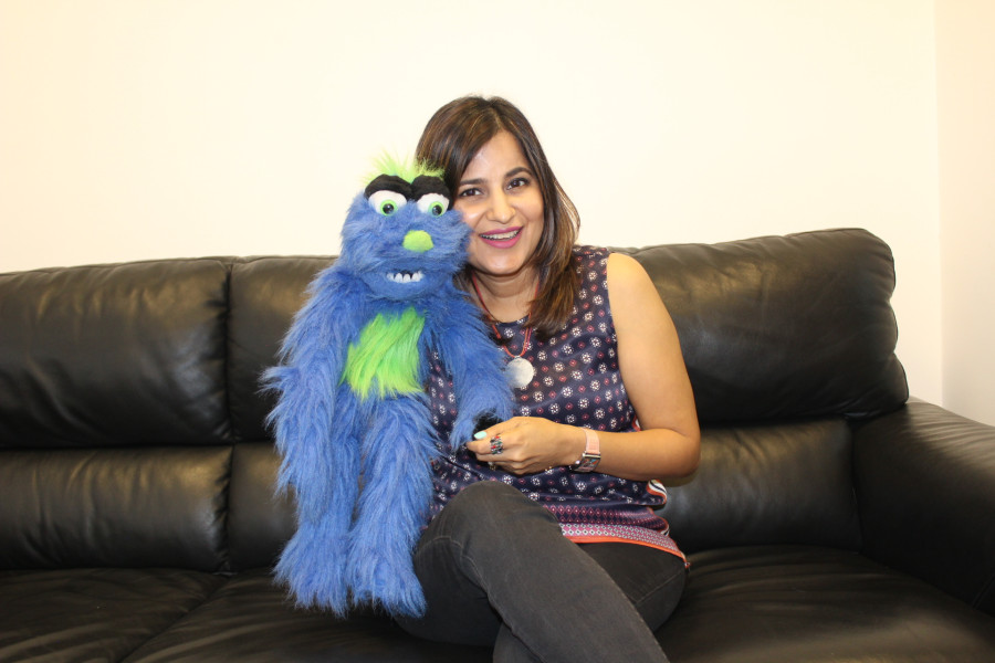 She’s got jokes. Or is it the puppet?