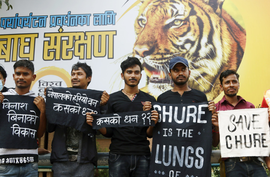 Tarai residents protest in the Capital, demanding Chure conservation
