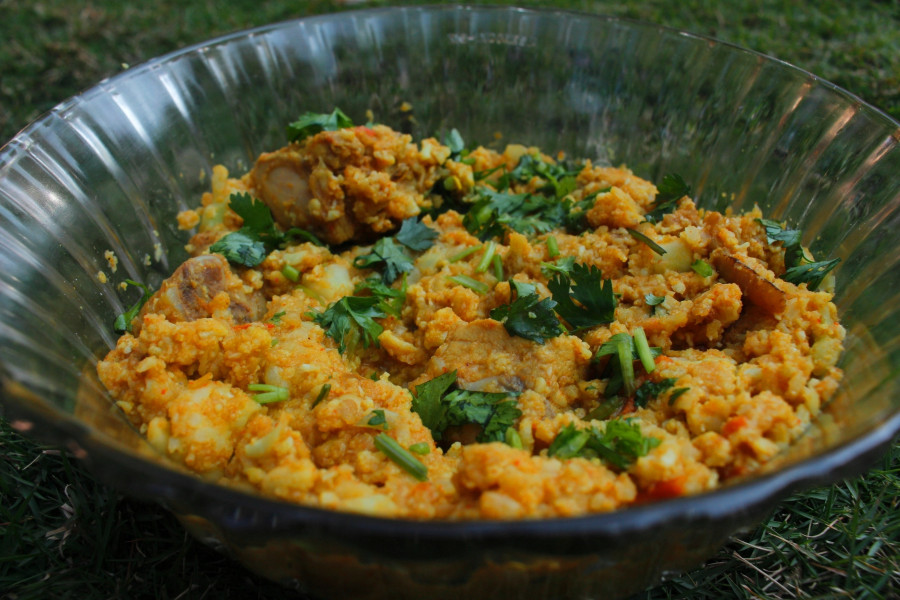 How to make cauliflower rice chicken biryani