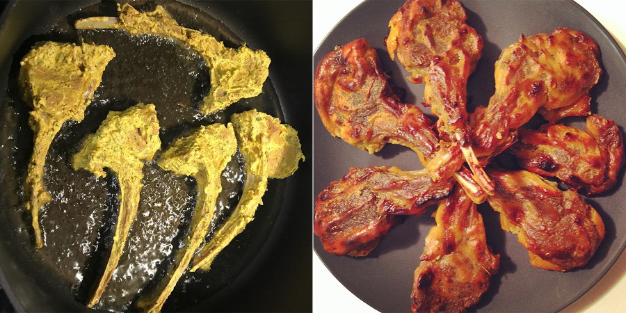 Kabargah: Goat ribs, cooked in milk and ghee