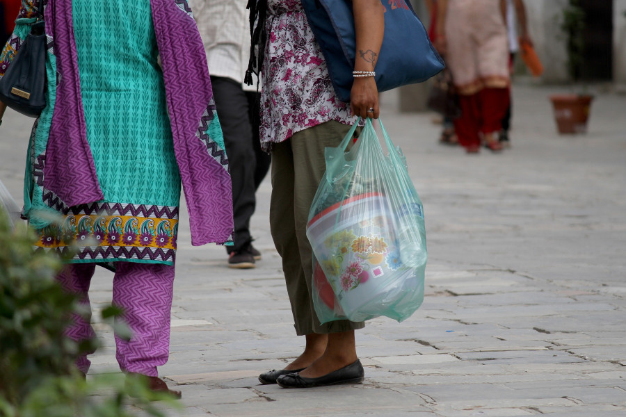 Thin polyethene bags are illegal in Nepal, but they are still everywhere