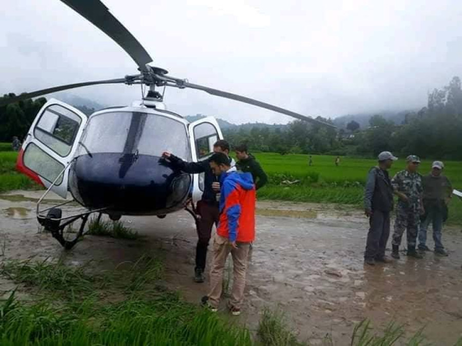 Bad weather has forced nine choppers to make emergency landings