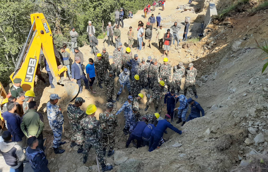 Landslide in a road construction site kills five workers in Pokhara
