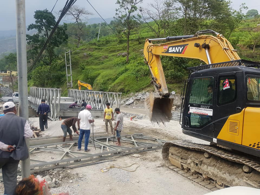 Construction of Sadhikholsa Bailey bridge nears completion