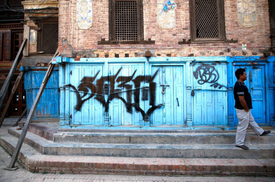 Murals are everywhere but there is hardly any graffiti in Kathmandu