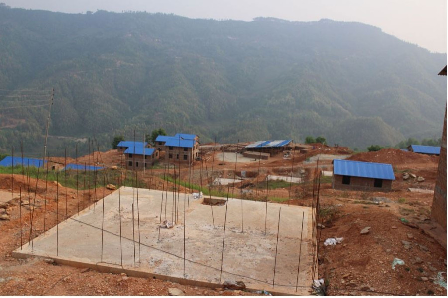 Quake-displaced people step forward to complete stalled construction of their settlement