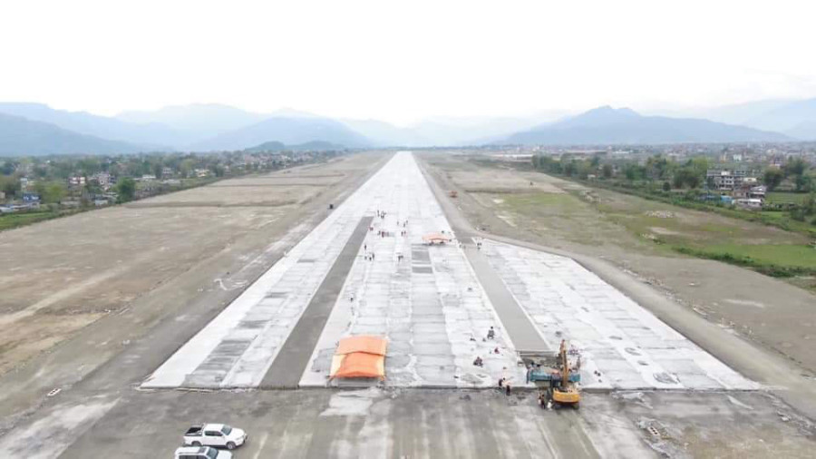 Construction of runway completed at Pokhara international airport