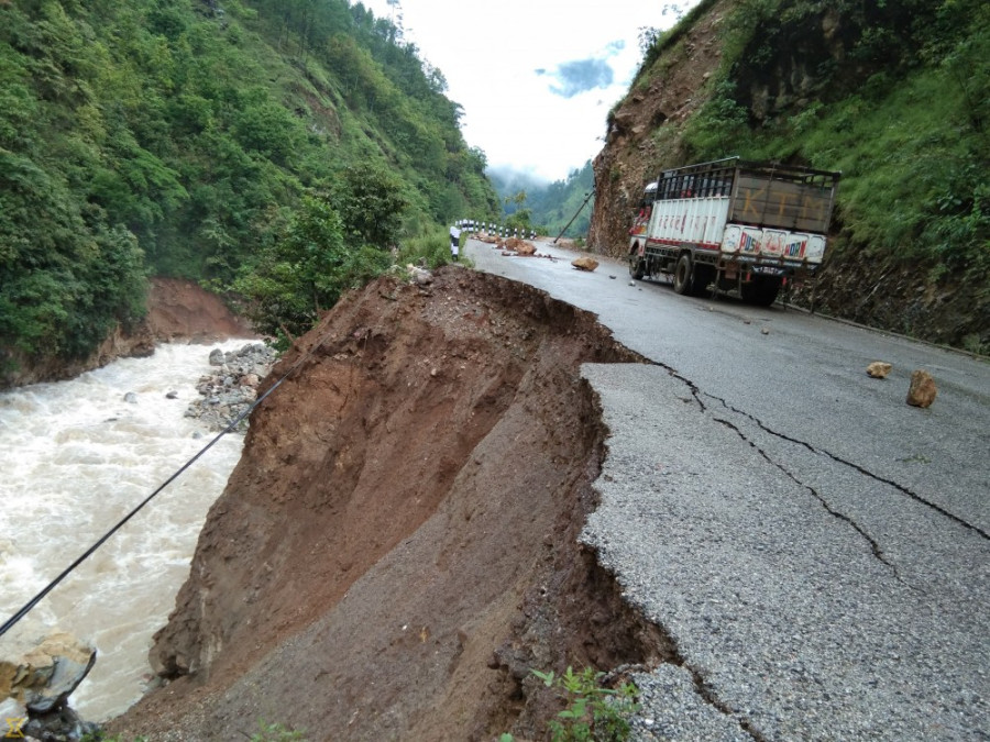Road construction works in Baglung lack in quality