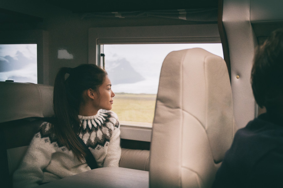 The girl in the window seat