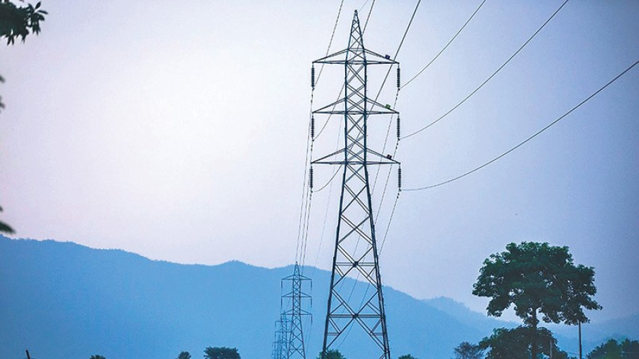 Officials working on alignment of Galchhi-Kerung transmission line