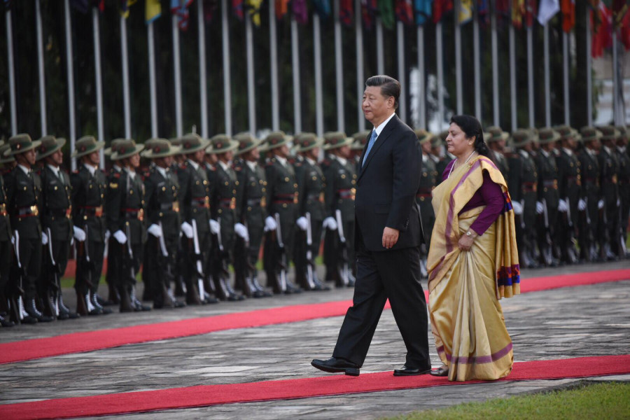 Chinese President Xi Jinping arrives in Kathmandu