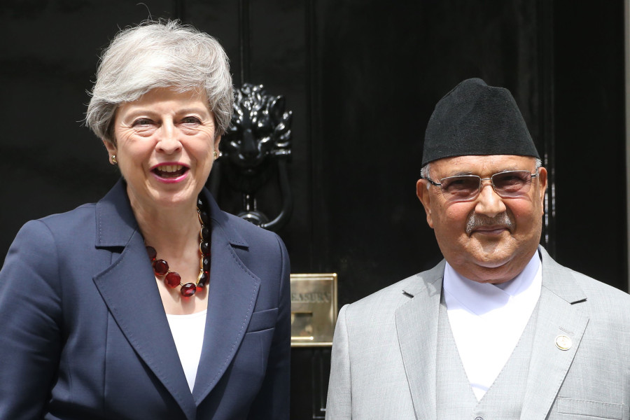 Oli proposed a review of the 1947 tripartite pact in meeting with Theresa May, foreign minister says