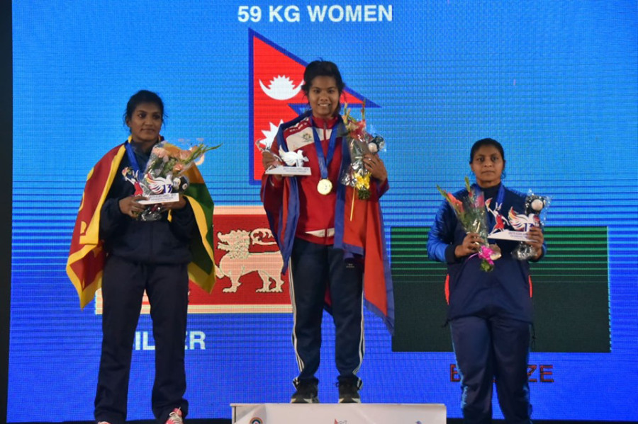 Nepali weightlifter Sanju Chaudhary bags historic gold medal