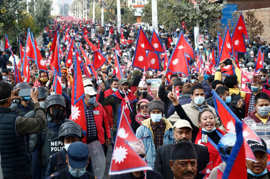 Despite district administration’s order, pro-monarchy, pro-Hindu forces hold rally in Kathmandu