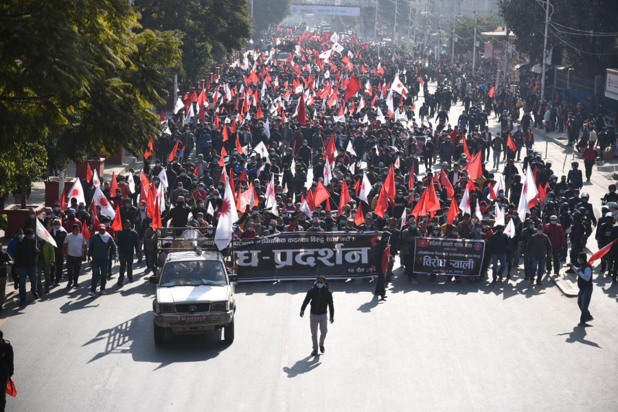 Traffic chaos in Valley after Dahal-Nepal faction organises rallies from different parts