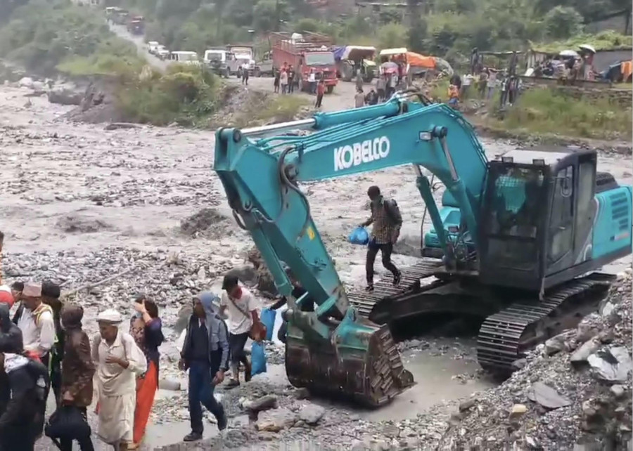 Movement along Beni-Jomsom road disrupted due to multiple landslides
