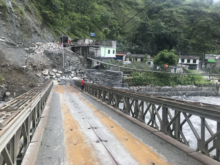 Beni-Jomsom road section badly damaged due to landslides