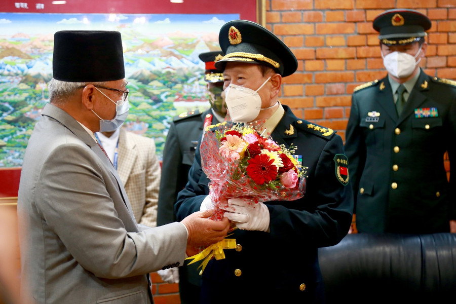 Chinese defense minister arrives in Kathmandu on a day-long visit