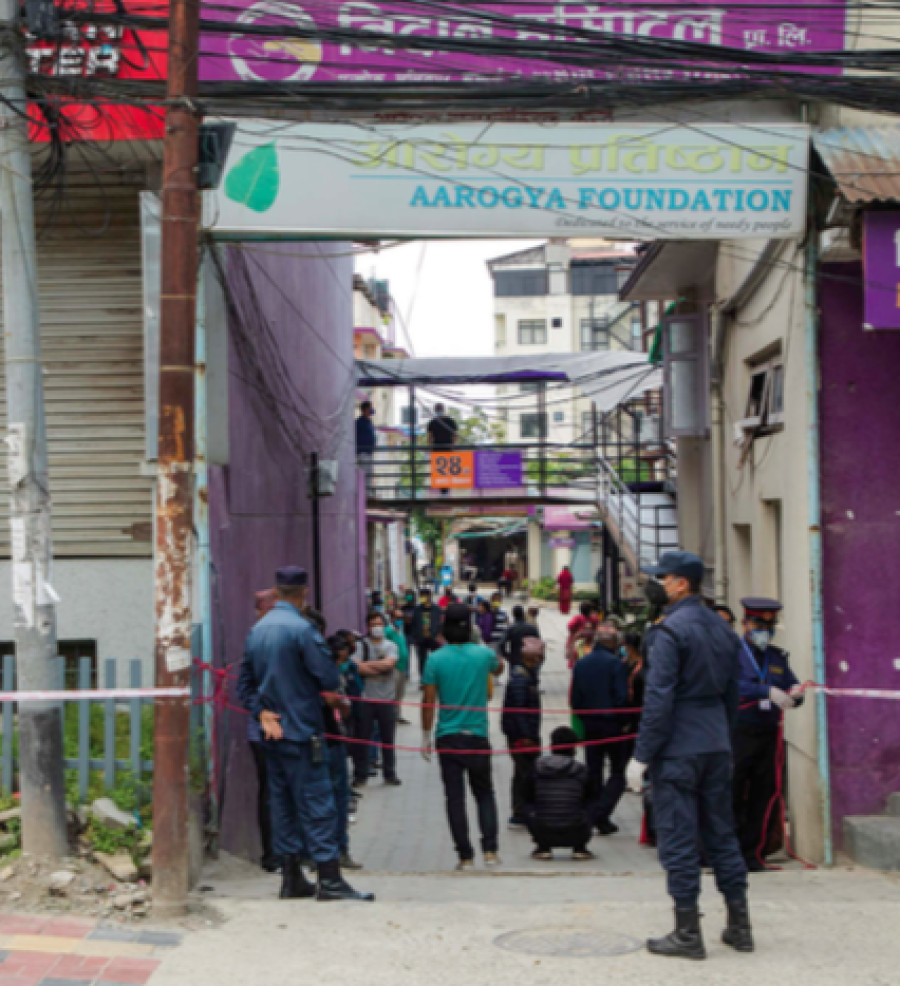 Authorities seal off two places in Bhaktapur and a hospital premises in Lalitpur after Covid-19 confirmations