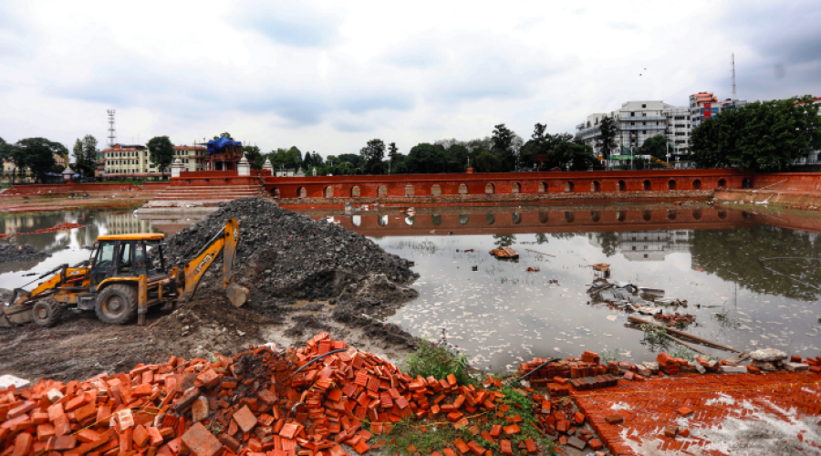 Reconstruction authority draws criticism for using groundwater to fill Rani Pokhari