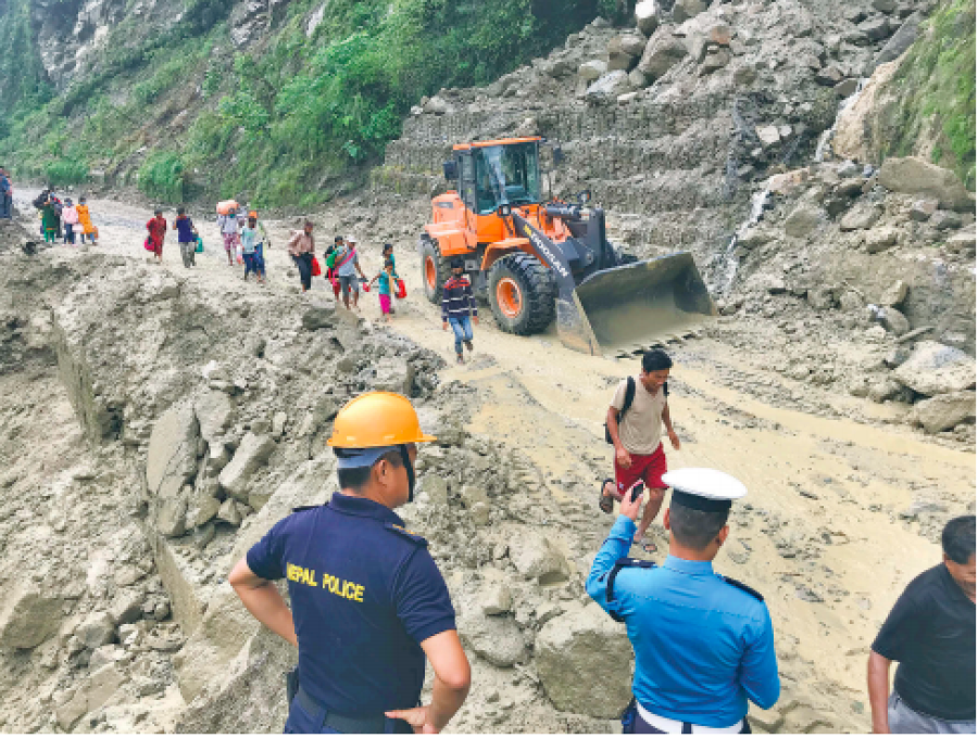 Multiple landslides obstruct several sections of Siddhartha Highway