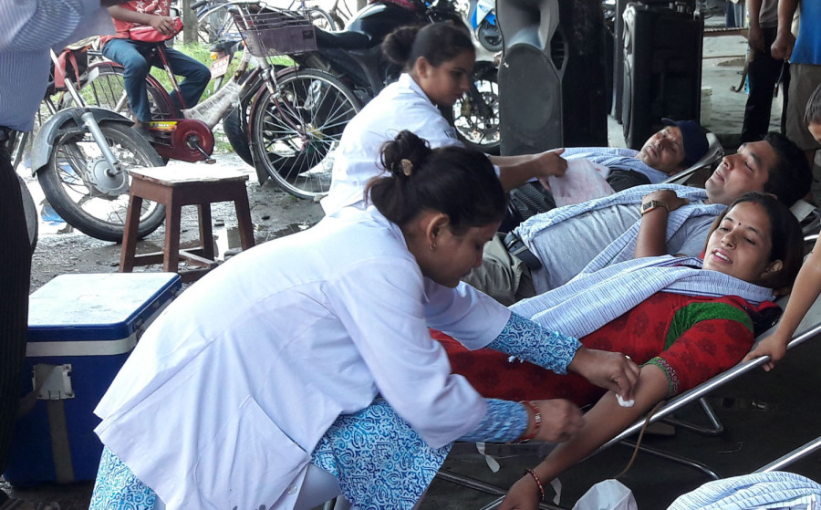 Chitwan low on blood reserves as donation events are halted over coronavirus fears