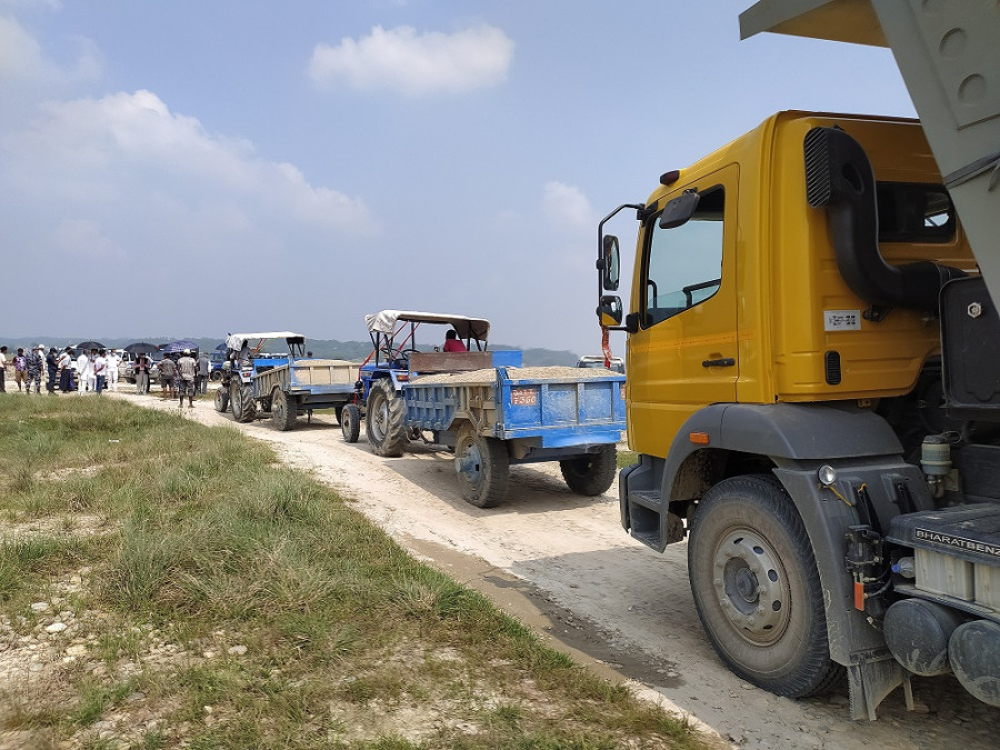 Illegal construction aggregate mining business thrives in Mahottari