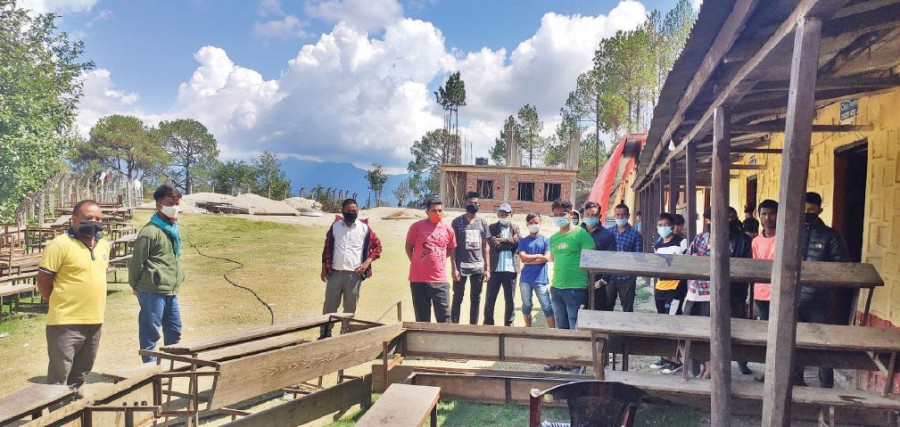 Schools once used as quarantine centres are now damaged and littered with garbage