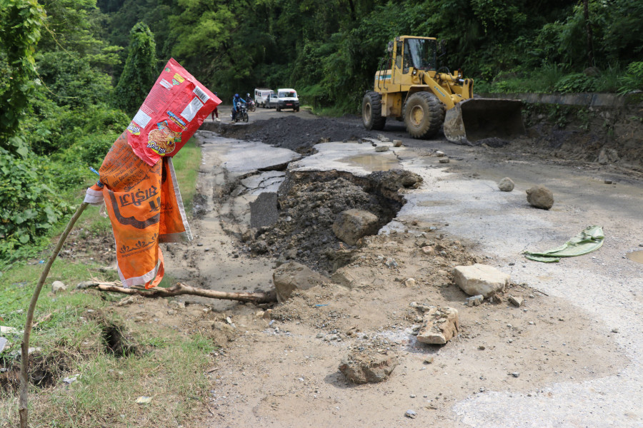 Monsoon-battered Siddhartha Highway causes hours long jam