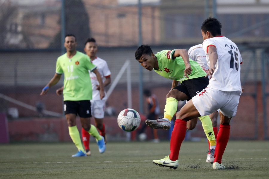 Tribhuvan Army consolidate position at top with 2-1 win over APF