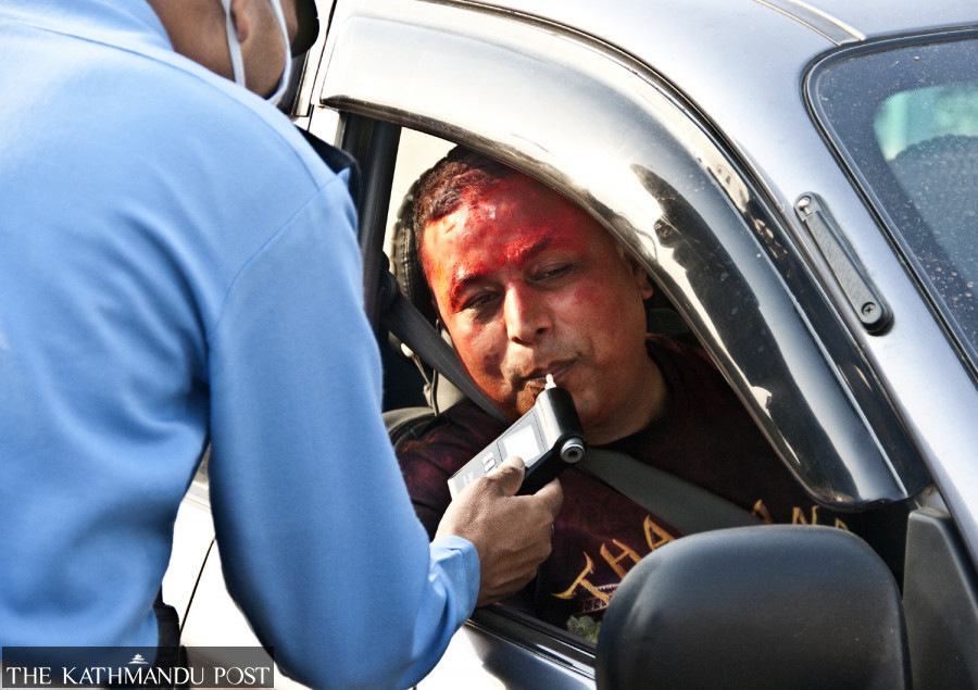 Traffic police step up drink-driving checks for Dashain