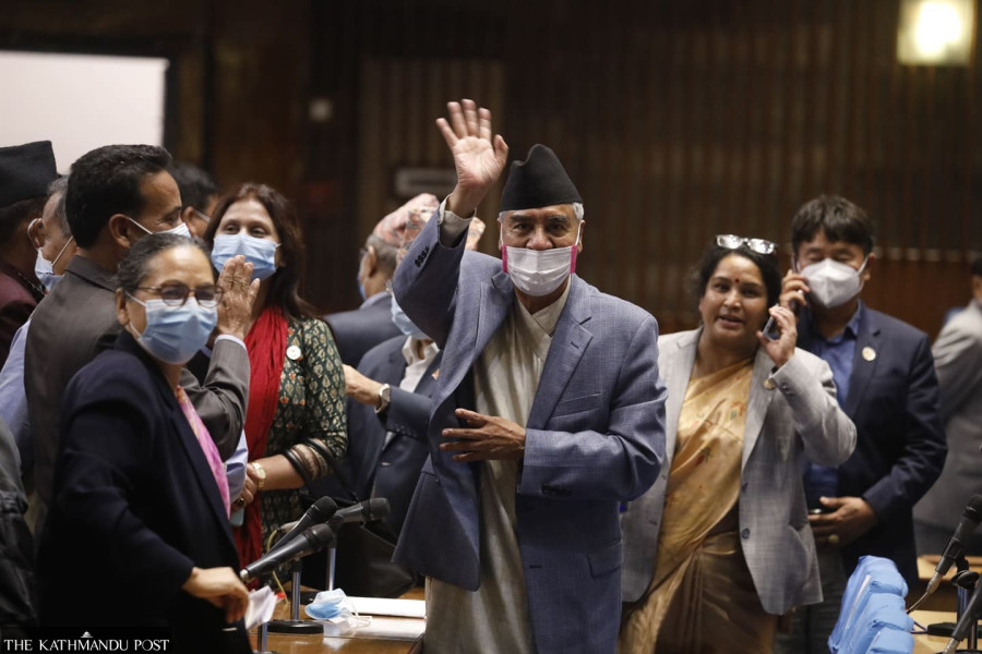 Deuba wins vote of confidence in the reinstated House