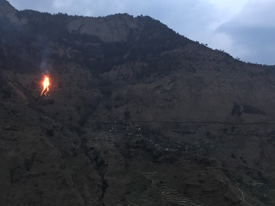 Division Forest Office in Myagdi unable to control forest fires