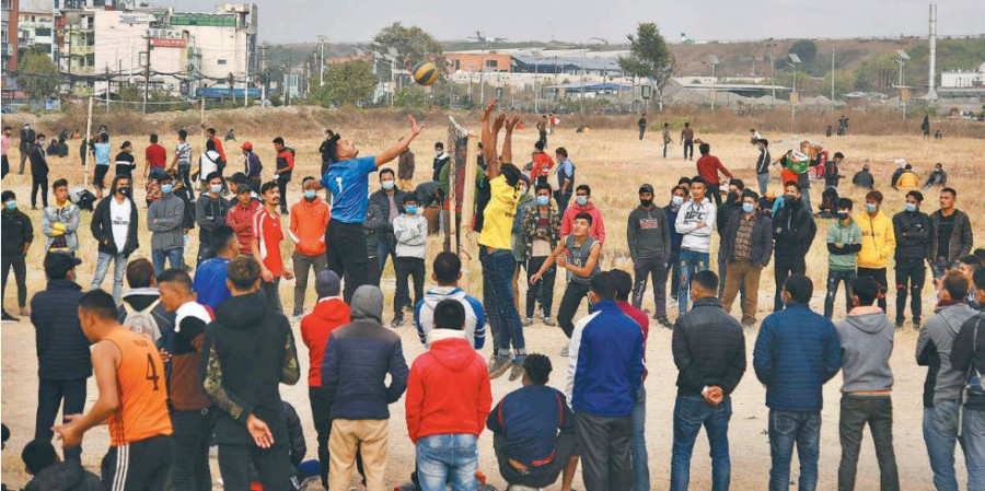 In its latest reincarnation, the derelict space at Tinkune has become a volleyball ground