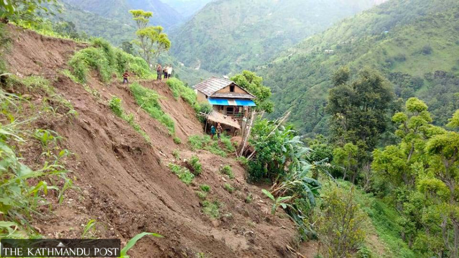 As many as 42 houses at high risk of landslide in Thulogaun, Rolpa