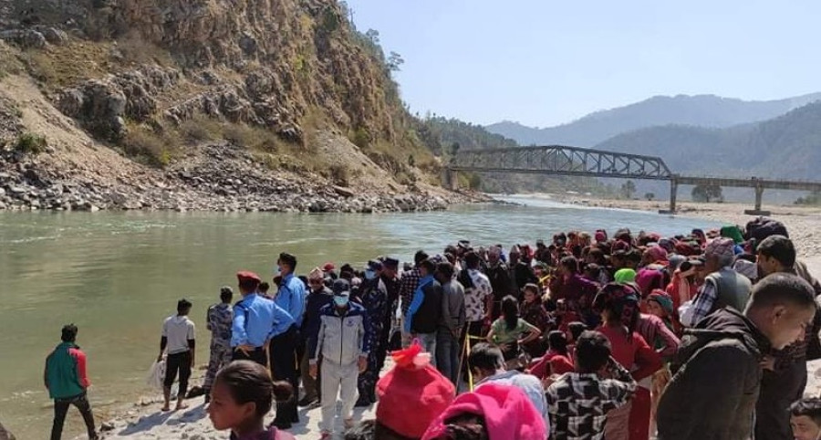Mother and her three children found dead in Karnali river; fourth missing